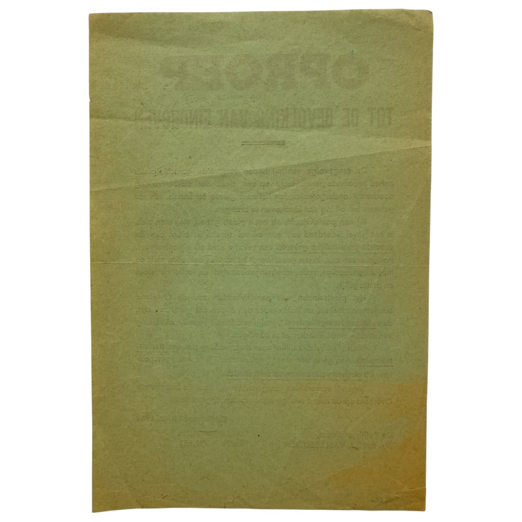 Original WWII Dutch Eindhoven Public Notice Flyer 14 June 1944 – Wartime Panic and Rumours - Afbeelding 2