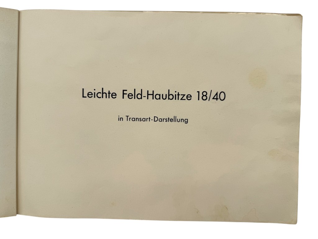 Original WWII German Leichte Feld-Haubitze 18/40 Transart Technical Training Book D 2021/2 - Afbeelding 2