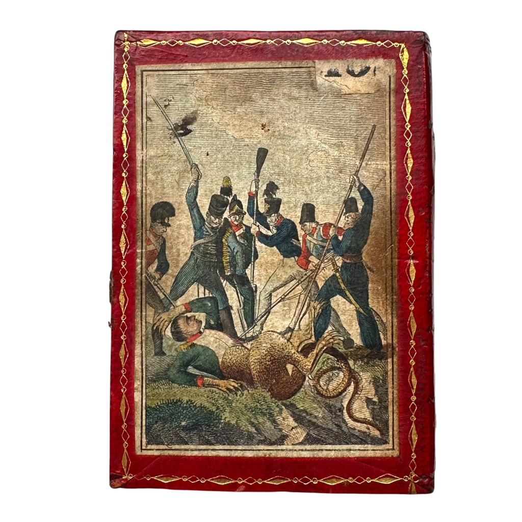 Original 1815 Napoleonic Wars Silver Steckmedaille by Johann Thomas Stettner with Hand-Coloured Prints, Booklet & Original Case - Afbeelding 3