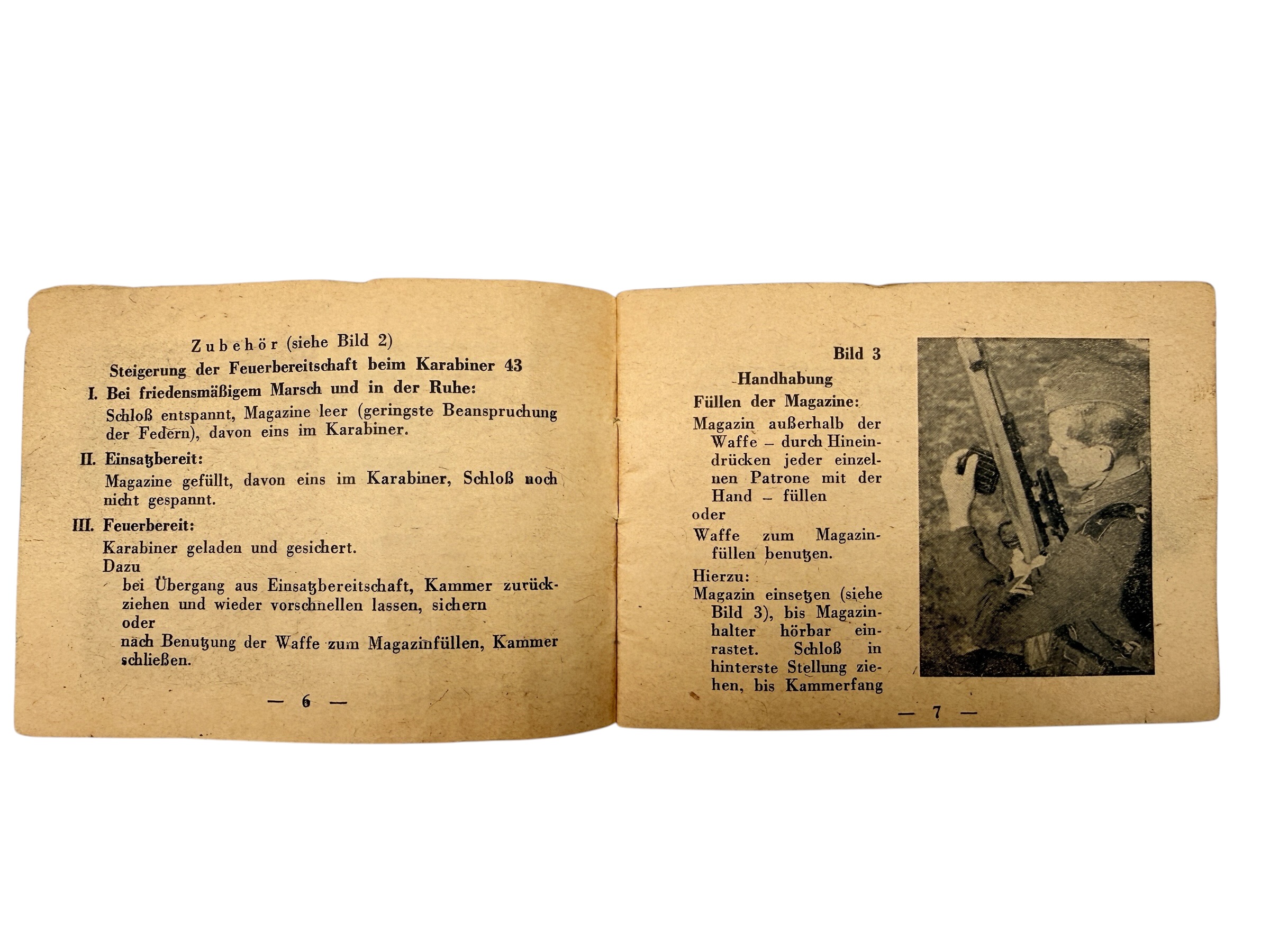 Original WWII German Karabiner 43 K43 Sniper Rifle 4x Scope Manual D 1865/2 1944 - Afbeelding 7