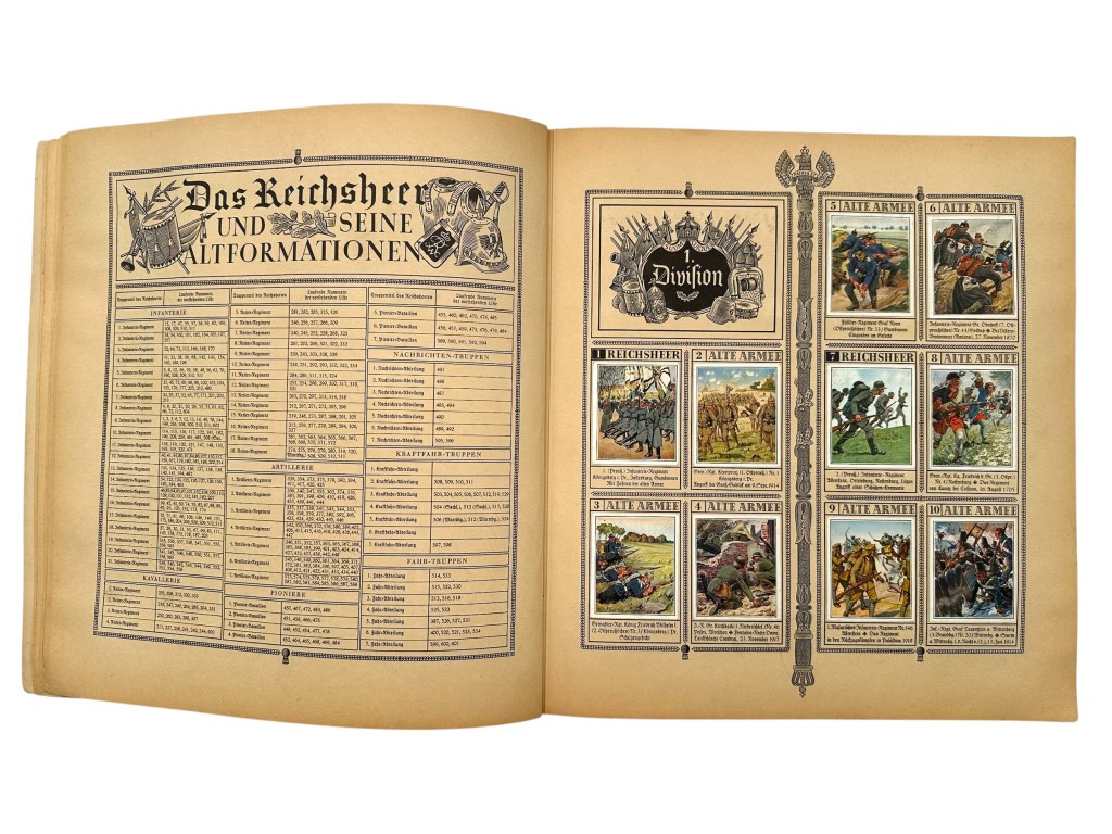 Original Pre-WWII German Das Reichsheer und seine Tradition Complete Cigarette Card Album 328 Cards - Afbeelding 5