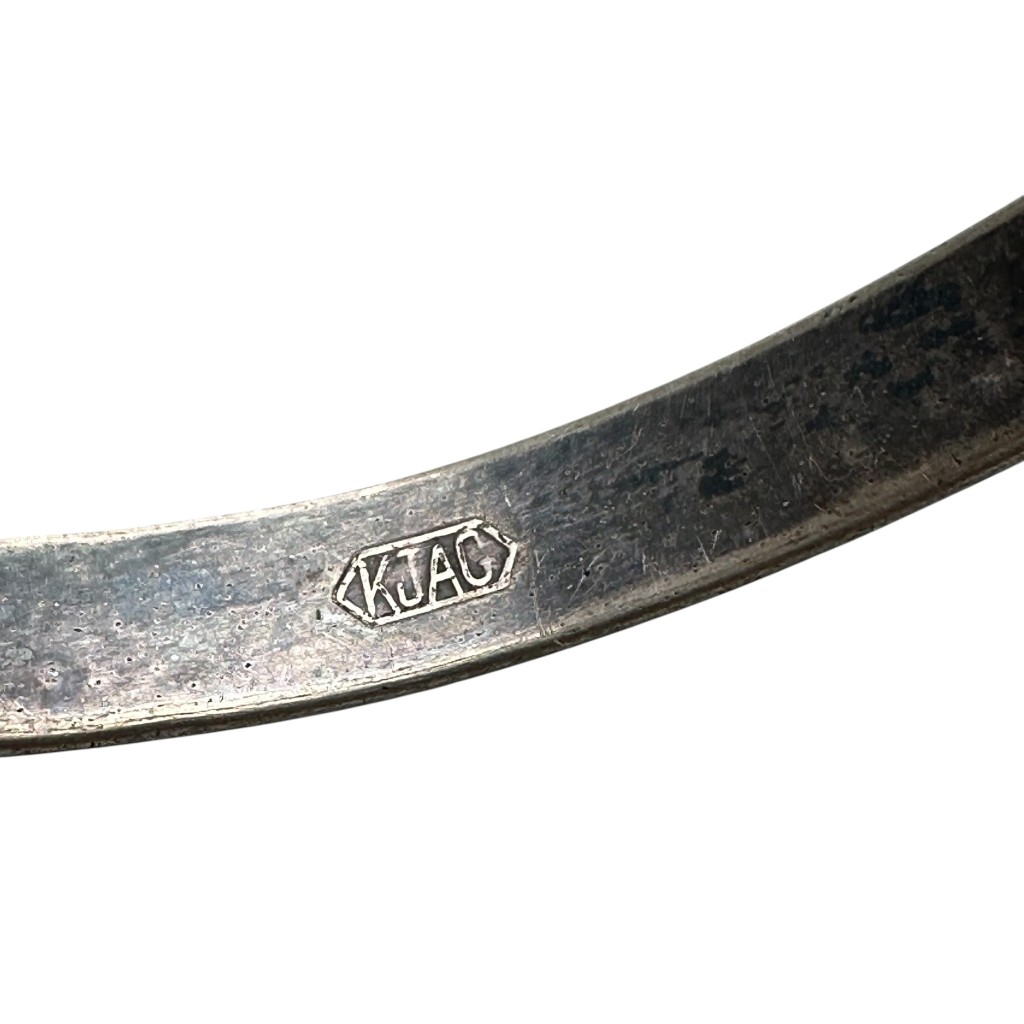 Original German WW1 'Treu bis in den Tod 1914' Patriotic Bracelet with Iron Cross and KJAG Mark - Afbeelding 5