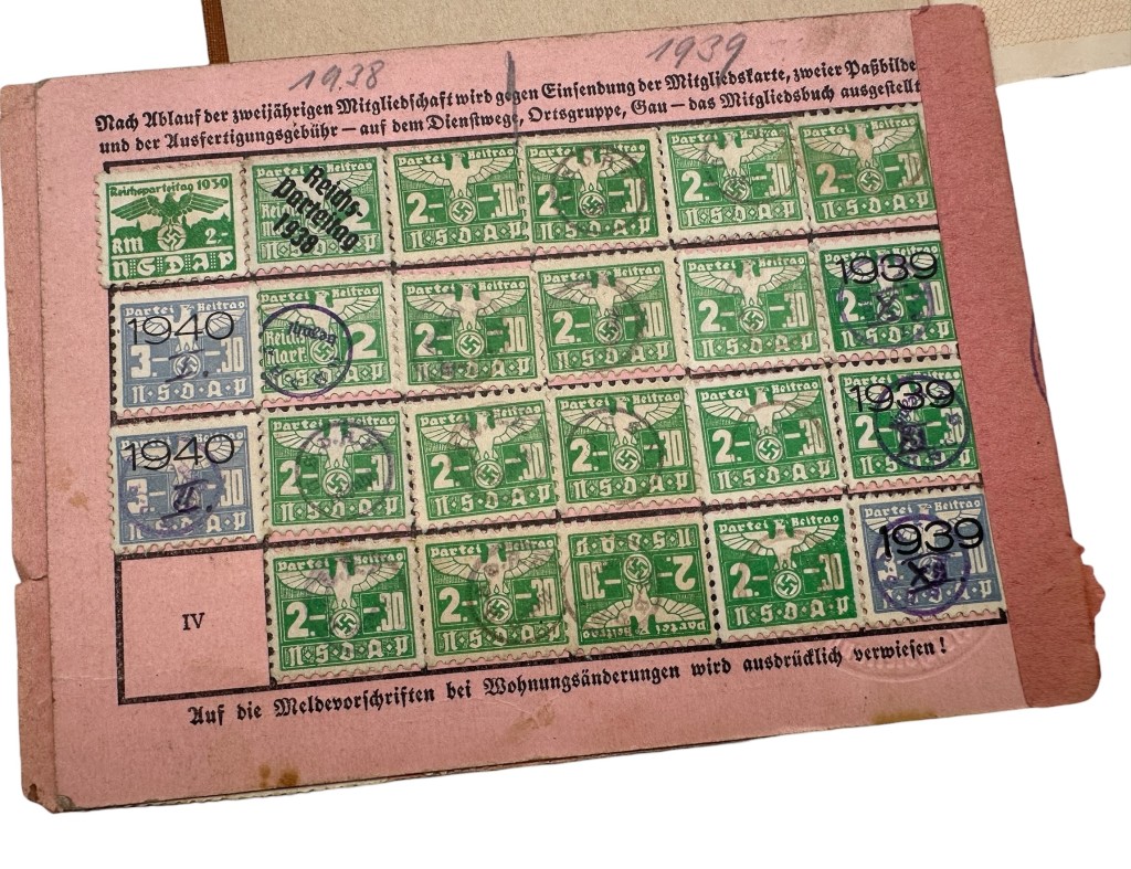 Original WWII German NS-Volkswohlfahrt NSV Membership Grouping Wolfgang Wirth with documents and stickpin - Bad Lauterberg - Afbeelding 11