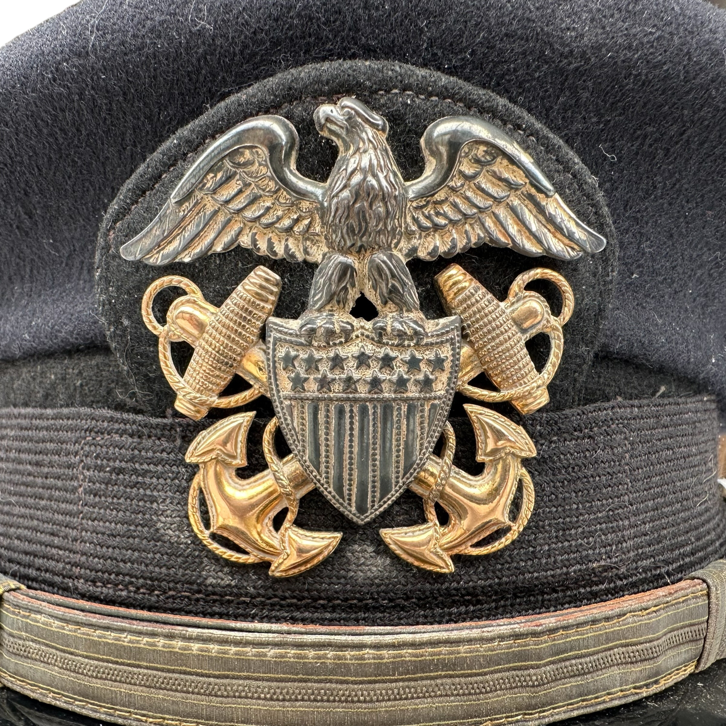 Original US Navy Officer Visor Cap circa 1941-1963 – I. Goldberg & Co. Philadelphia