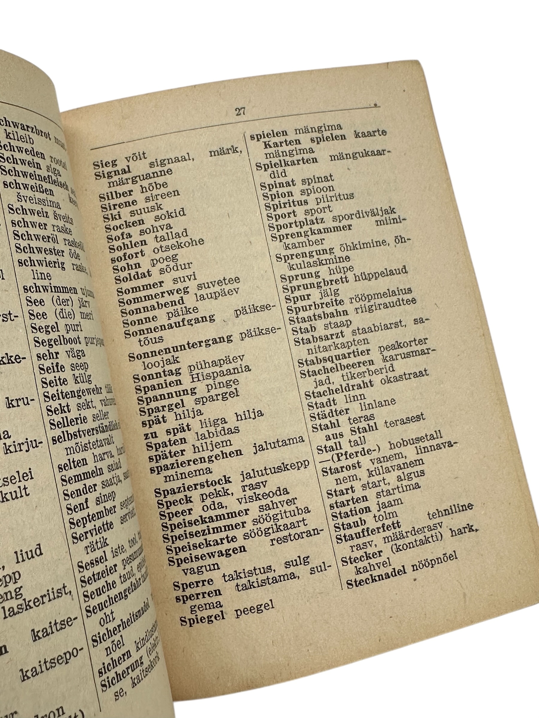 Original WWII German-Estonian Soldiers' Dictionary Soldaten-Wörterbuch by Feldw. Taada - Afbeelding 5