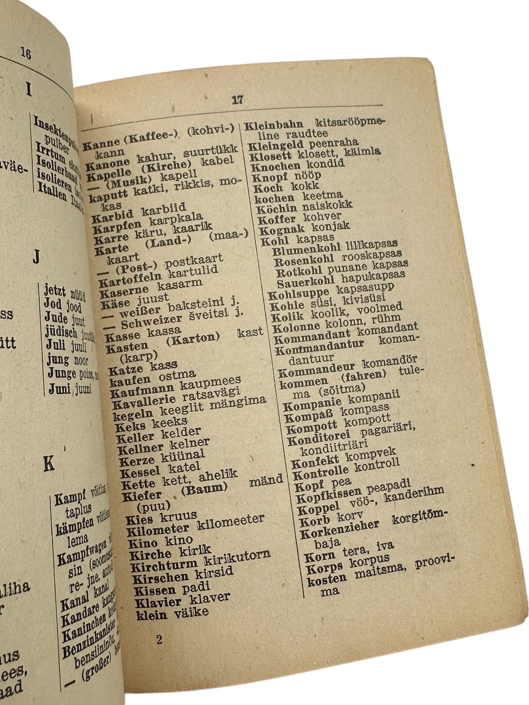 Original WWII German-Estonian Soldiers' Dictionary Soldaten-Wörterbuch by Feldw. Taada - Afbeelding 6