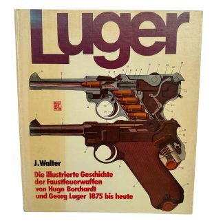 German Luger reference book by J. Walter from 1982 covering Borchardt, Parabellum and Luger pistols, extensively illustrated with photos and drawings.