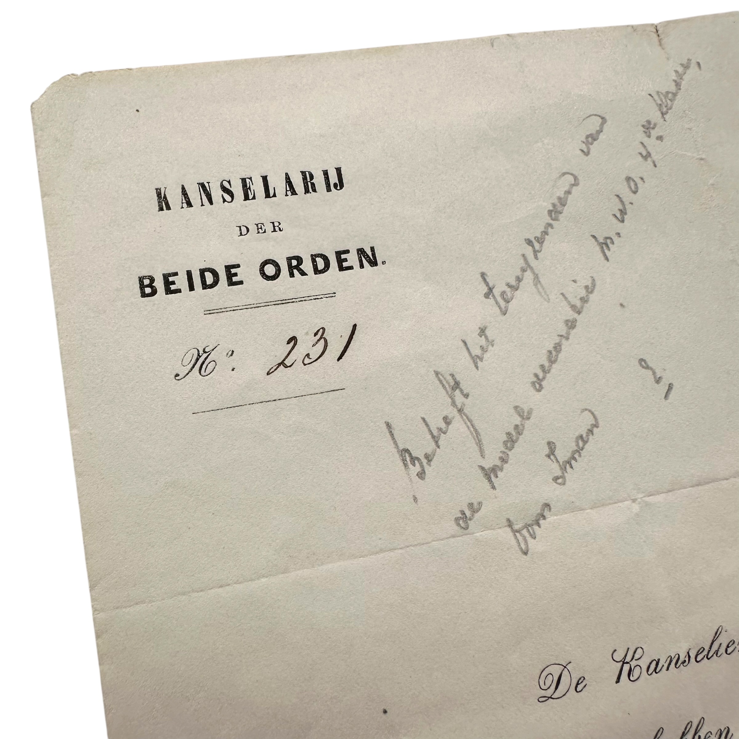 Original 1861 Dutch Military William Order 4th Class Decoration Certificate – Lieutenant at Sea M.J. Bijleveld