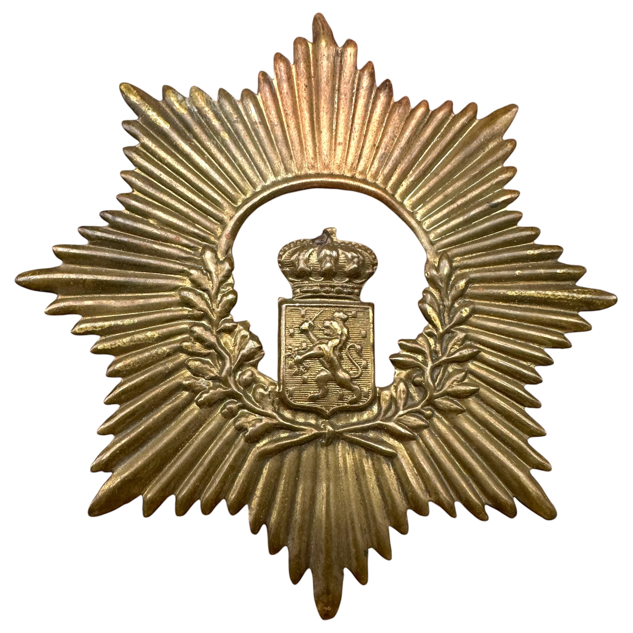 Original 1894 Dutch KNIL helmet plate