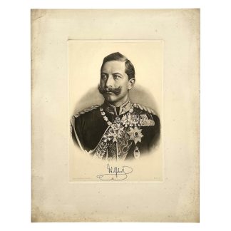 Original 1895 German large portrait of Kaiser Wilhelm II in gala uniform by Gebr. Engelhardt & Schiller Berlin from Imperial Germany.