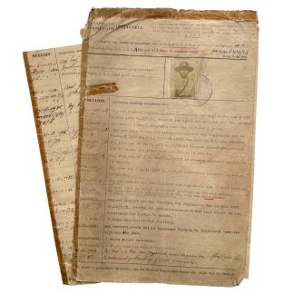 Origineel Nederlands-Indië Veldpolitie Stadspolitie Jogjakarta personeelsdossier jaren 1920-1940 met politiefoto, stempels en documenten Java.