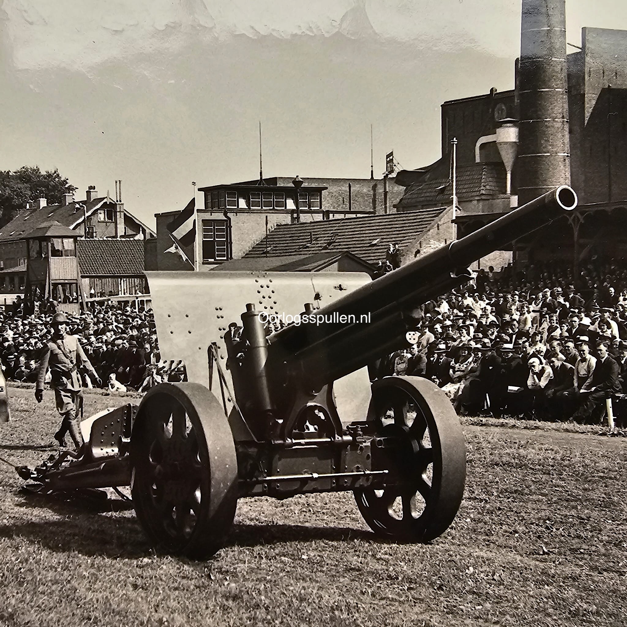 Original 1937 Dutch Army Leeuwarden Artillery Demonstration Photo – 10.5 cm Howitzer