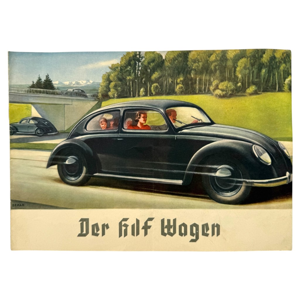Original 1938 German KdF-Wagen Volkswagen sales brochure Deutsche Arbeitsfront Kraft durch Freude pre-war automotive propaganda collectible.