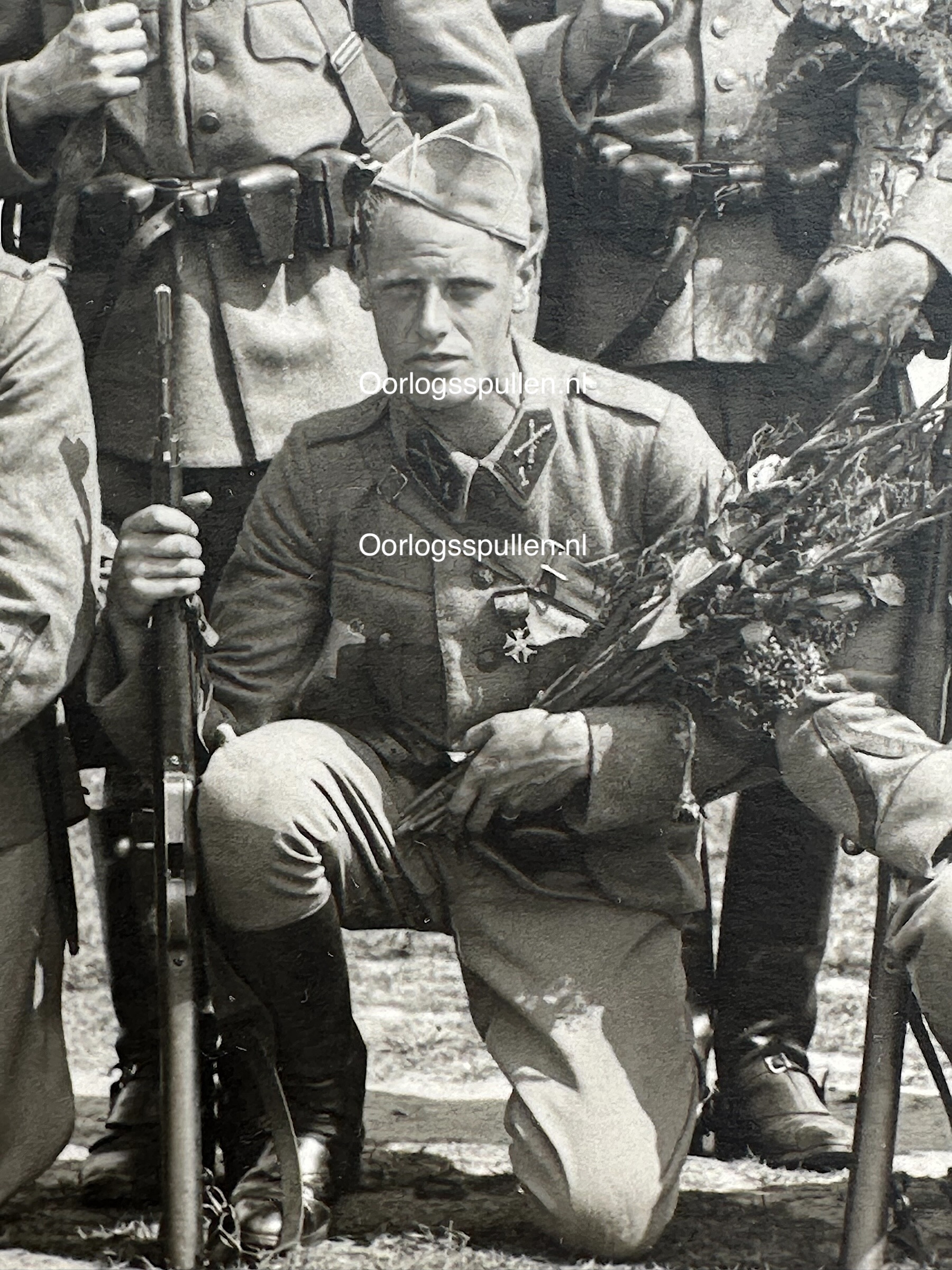 Original 1939 Dutch Army 1st RVA Harderwijk Group Photo Experimental Uniform 'Rare'