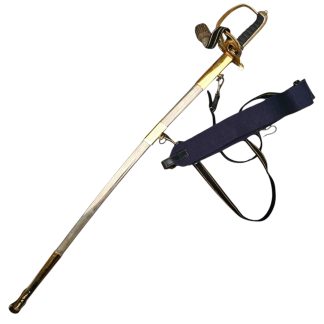 Original 1961 Dutch Municipal Police Officer Sword with Scabbard, Sword Knot and Suspension Set