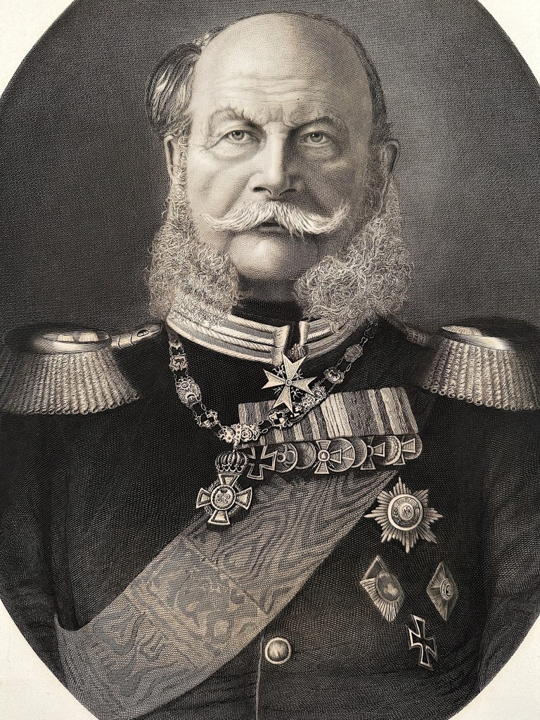 Original 19th Century German Prinz Carl von Preussen Steel Engraving – C. F. Merkel Leipzig