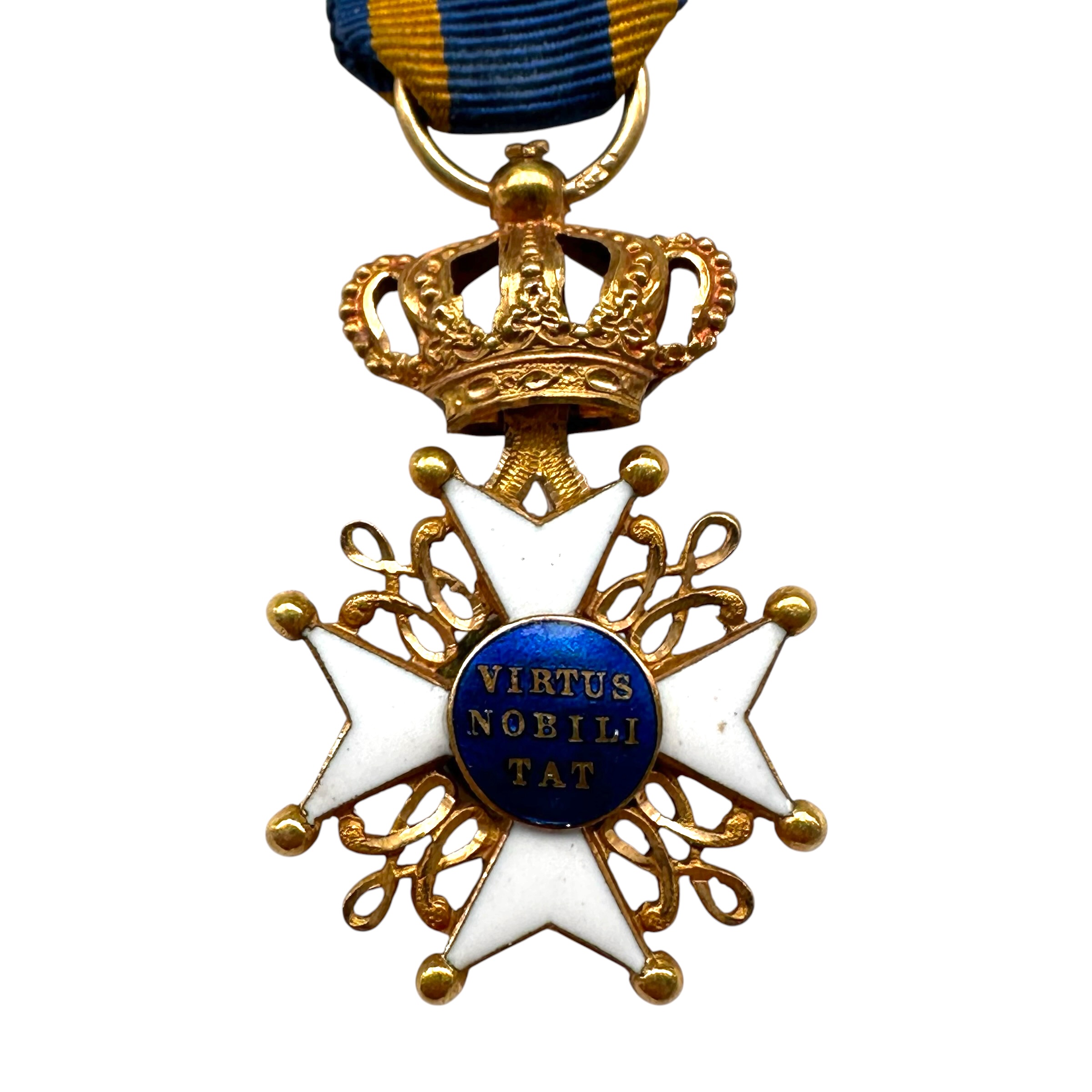 Original Dutch Miniature Knight's Cross Order of the Netherlands Lion – Orde van de Nederlandse Leeuw