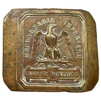 Originele Franse Gendarmerie Impériale model 1854 koppelgesp Napoleon III Second Empire met keizerlijke adelaar en Sûreté Publique