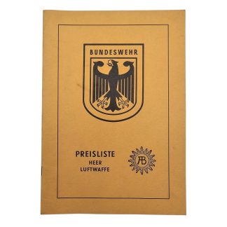 Original German Bundeswehr Albert Bender catalogue circa 1960-1970 with Heer Luftwaffe badges cuff titles insignia and DM prices
