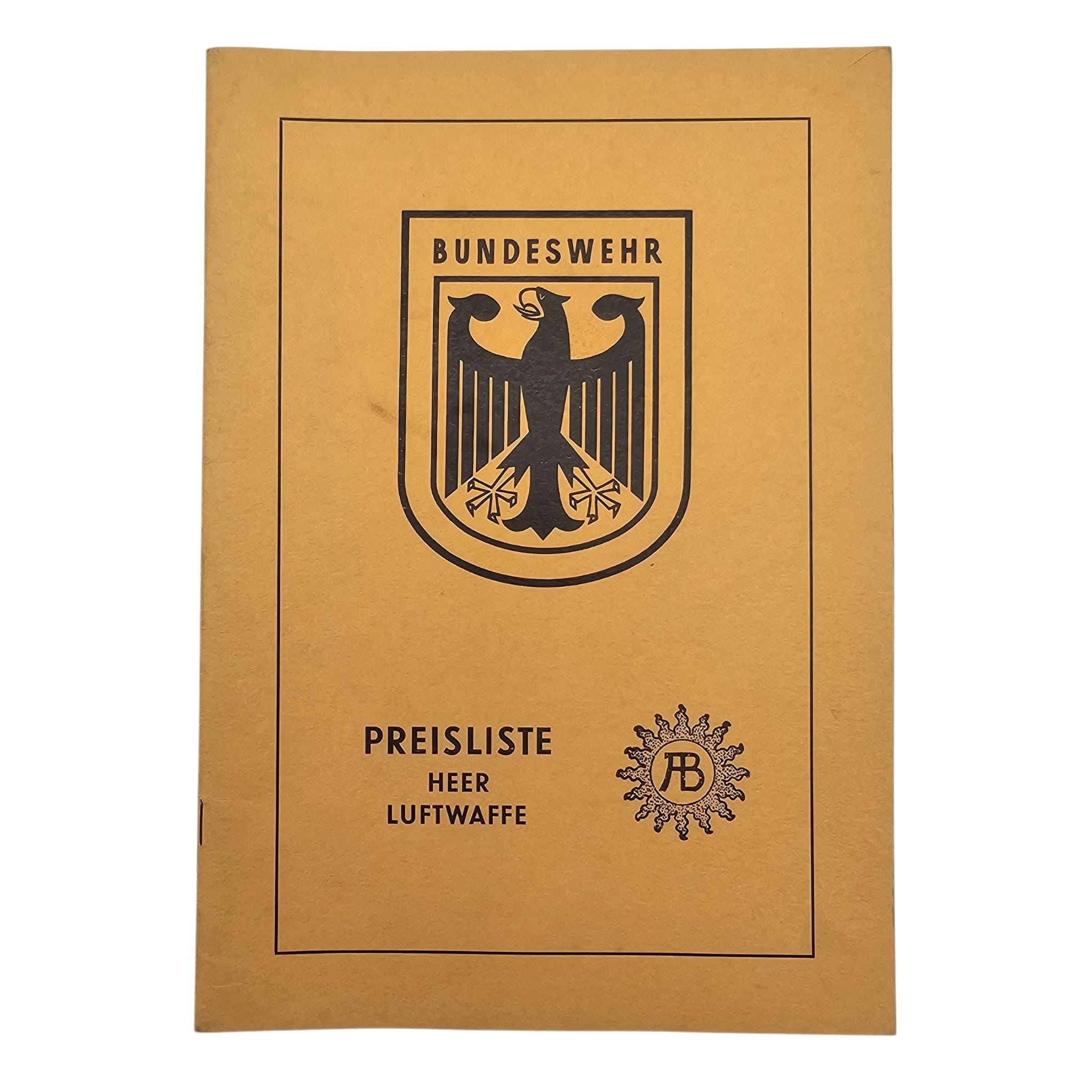 Original German Bundeswehr Albert Bender catalogue circa 1960-1970 with Heer Luftwaffe badges cuff titles insignia and DM prices