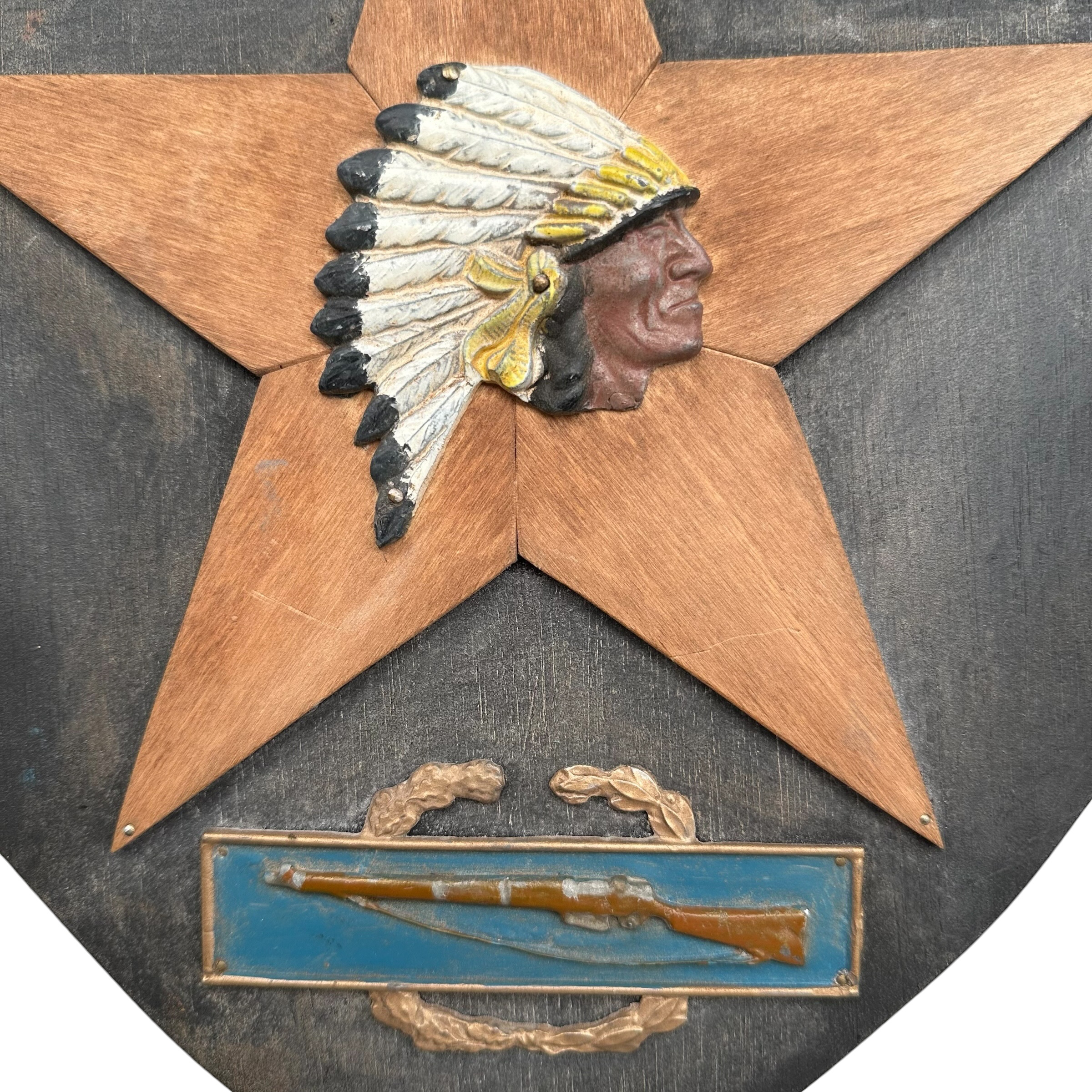 Original Korean War Dutch Veteran G.O. Talma 2nd Infantry Division Indianhead Plaque HNLMS Van Galen