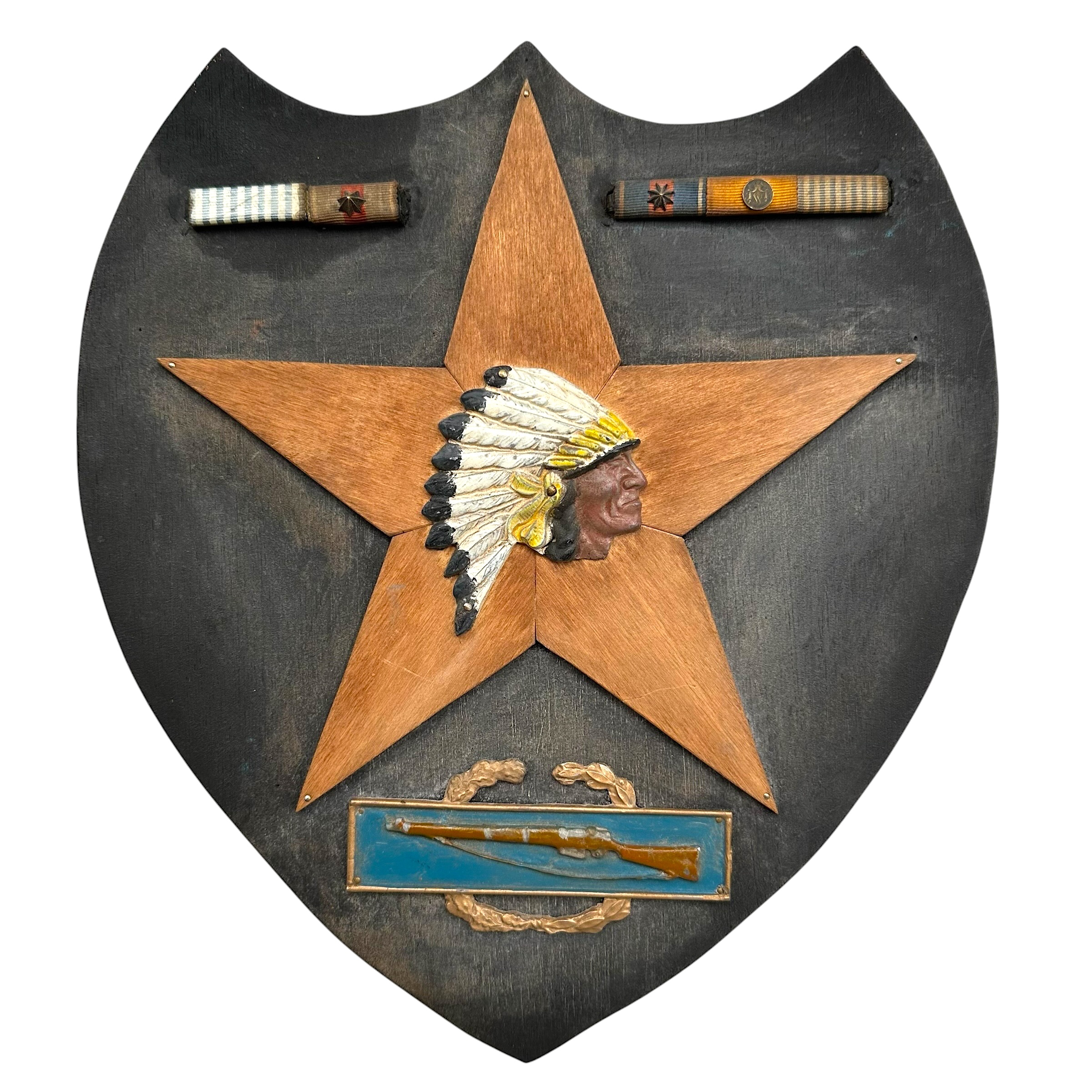 Originele Korea-oorlog plaquette G.O. Talma Hr.Ms. Van Galen met 2nd Infantry Division Indianhead, Combat Infantryman Badge en toekenningsdocumenten.