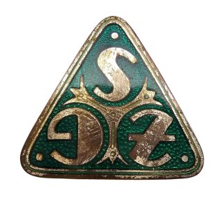 Original post-WWII German British Occupation Zone Zollgrenzschutz Landzoll ZGS enamel customs border service badge.