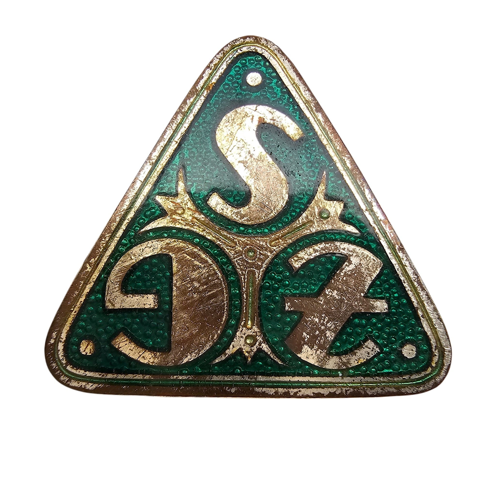Original post-WWII German British Occupation Zone Zollgrenzschutz Landzoll ZGS enamel customs border service badge.