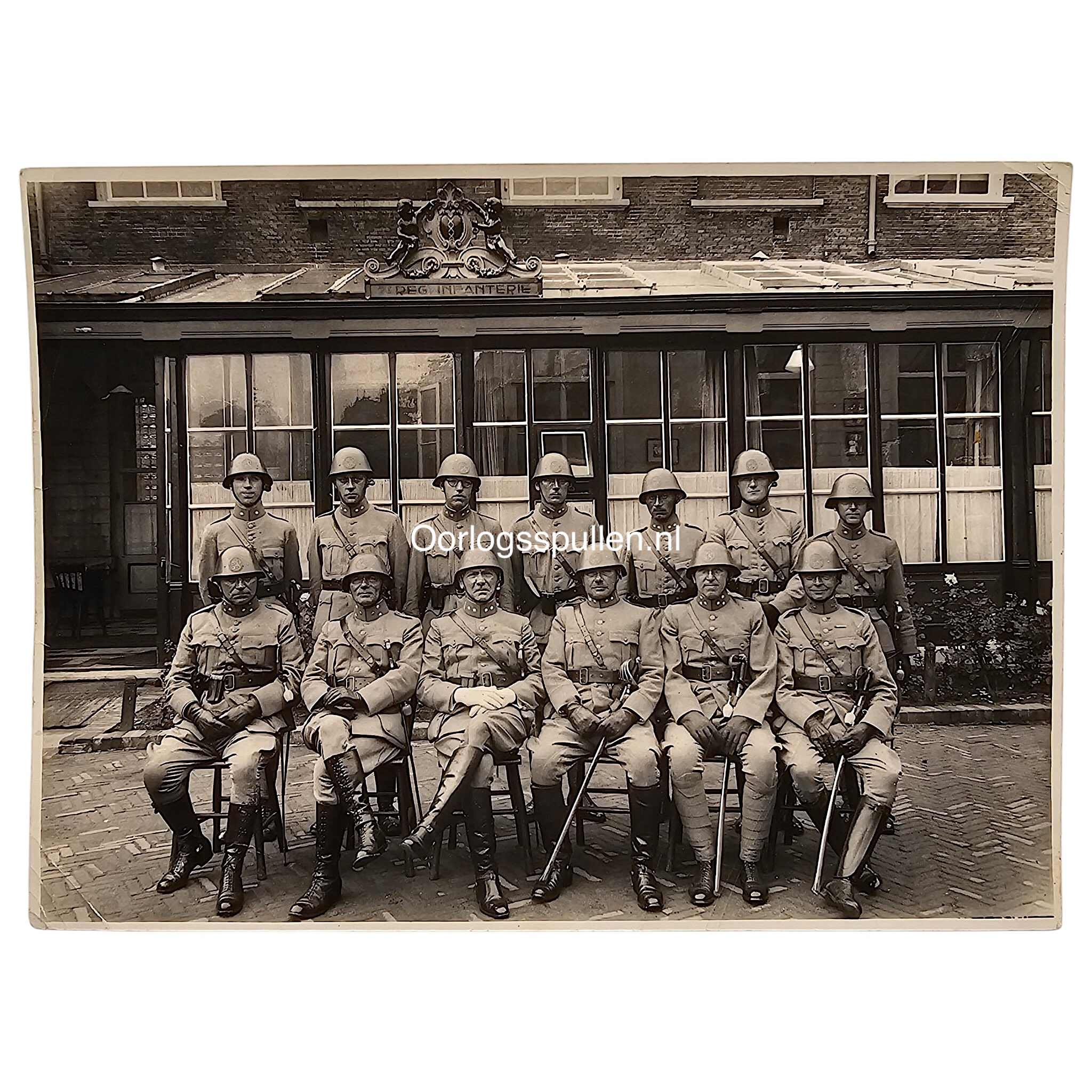 Original Pre-1940 Dutch Army 7th Infantry Regiment Officers Photo Amsterdam.