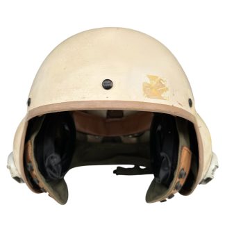 Original U.S. Cold War Gentex HGU-39/P military flight helmet with communication earphones, suspension liner and original military markings.