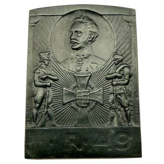 Original WWI Austro-Hungarian IR 49 Infantry Regiment 1917 Plaque – Franz Joseph I