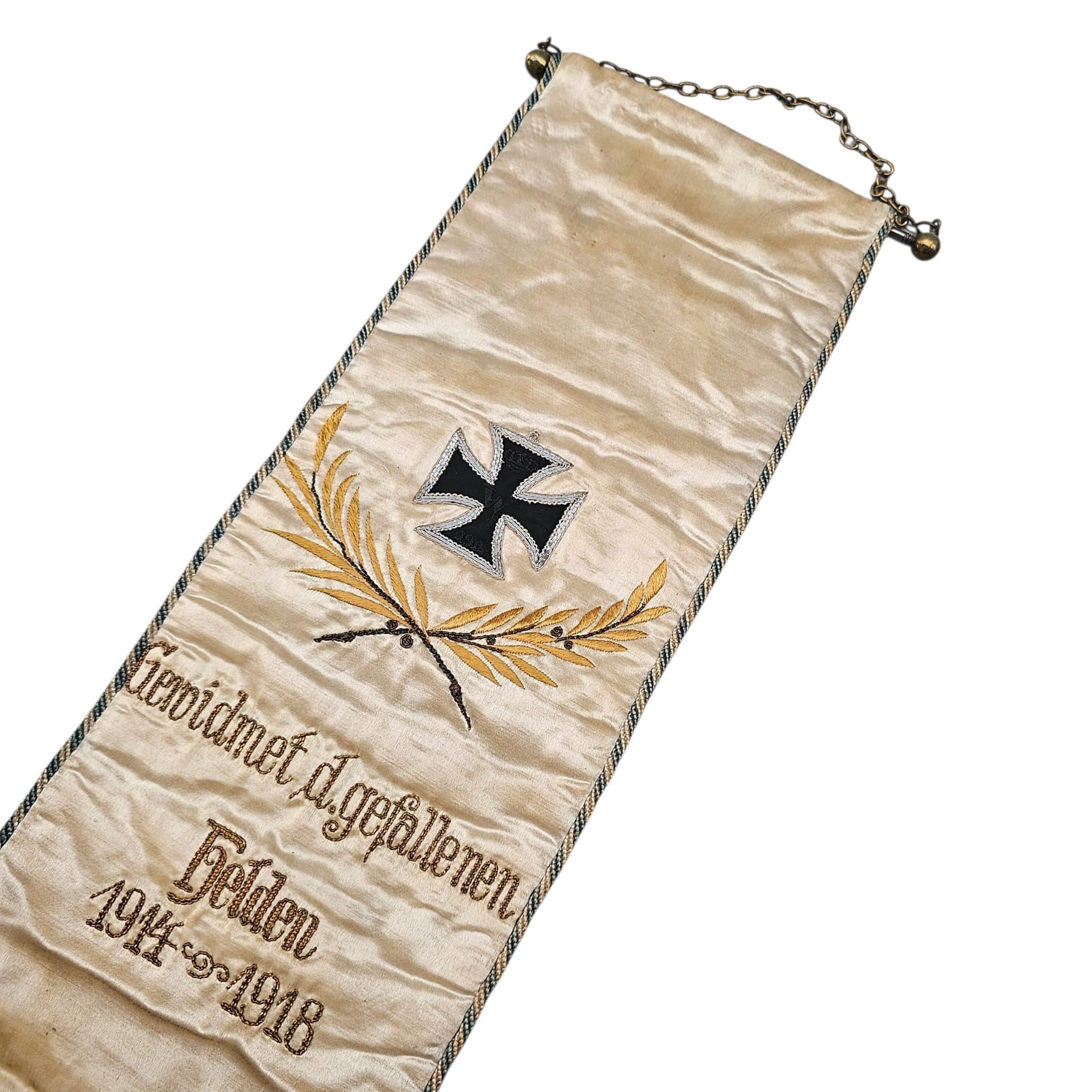 Original WW1 German Double-Sided Memorial Banner for Fallen Soldiers 1914–1918