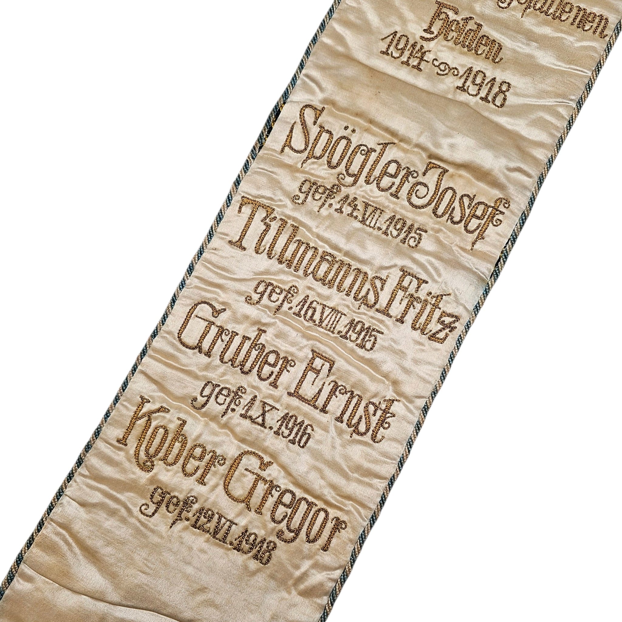 Original WW1 German Double-Sided Memorial Banner for Fallen Soldiers 1914–1918