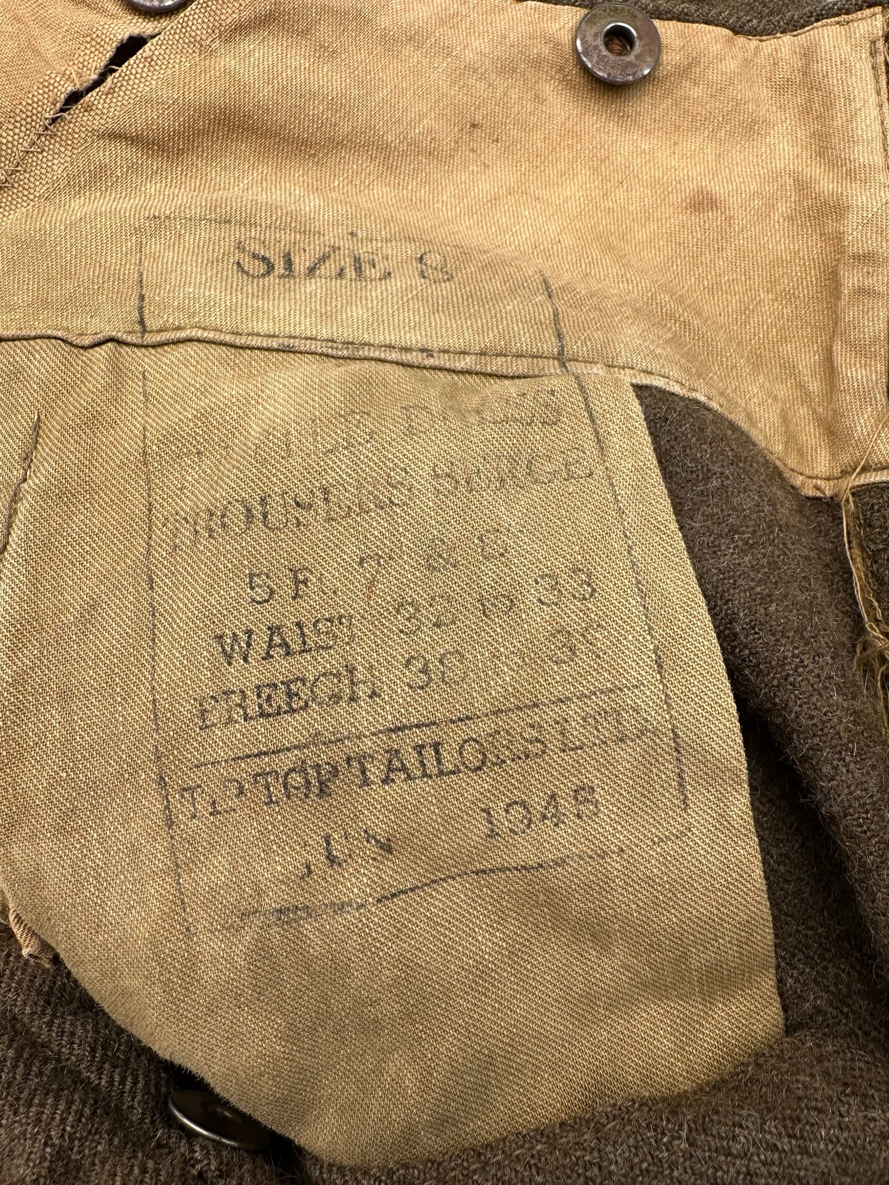 Original WWII British Battle Dress Trousers – June 1945 Dated