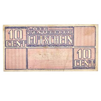 Original WWII Dutch ‘Durchgangslager’ Westerbork banknote 10 cent