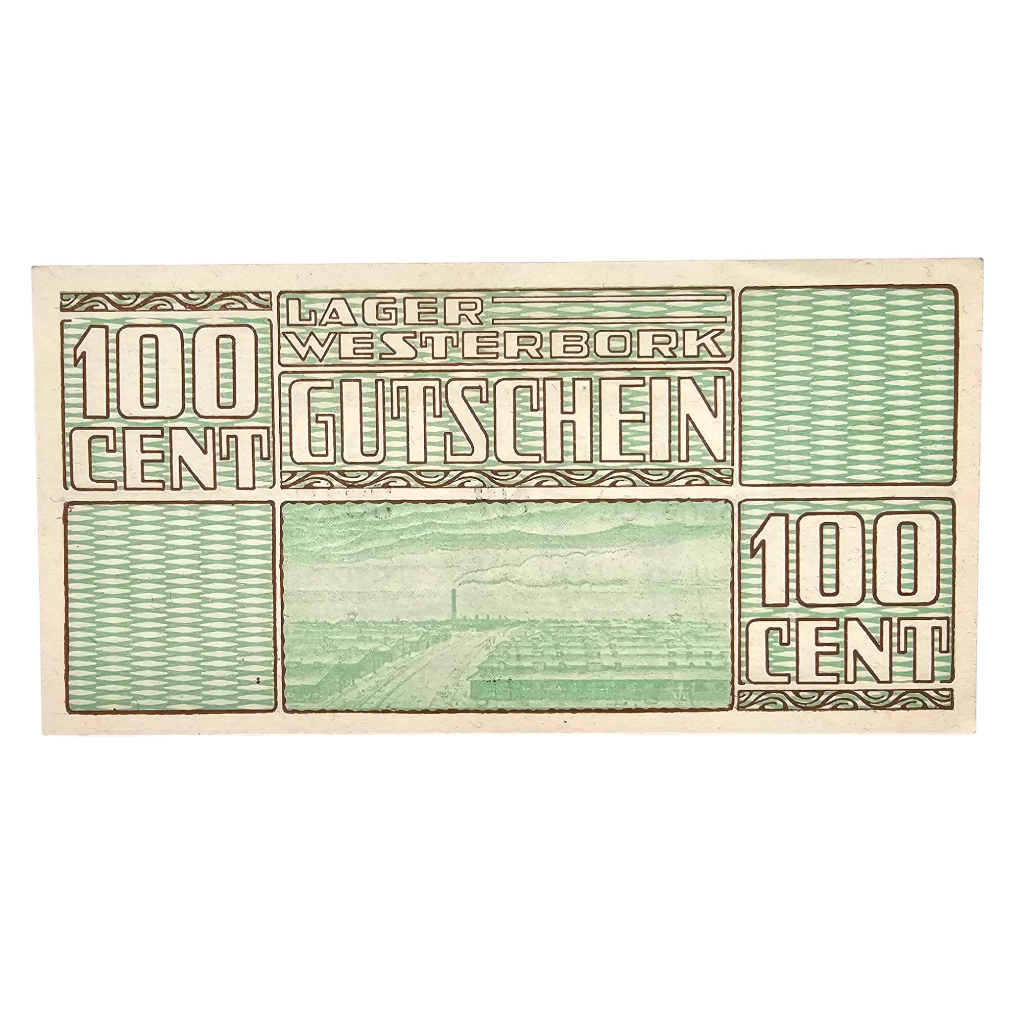 Original WWII Dutch ‘Durchgangslager’ Westerbork banknote 100 cent