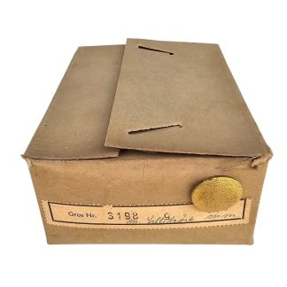 Original WWII German 20 mm gold-colored uniform button C. Th. Dicke maker marked old stock packaging German WWII militaria.