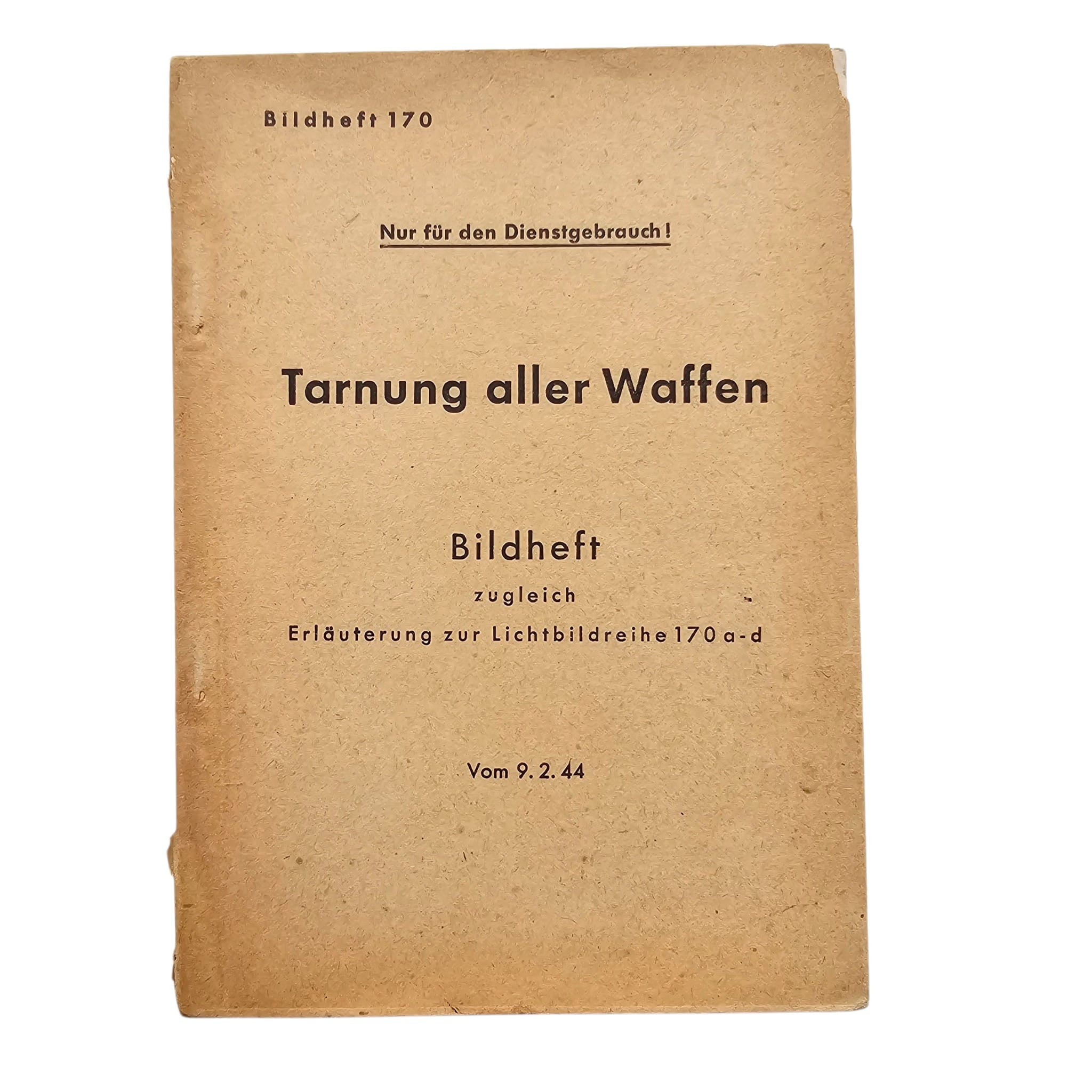 Originele WWII Duitse Wehrmacht handleiding Tarnung aller Waffen Bildheft 170 uit 1944 met foto's en instructies over militaire camouflage