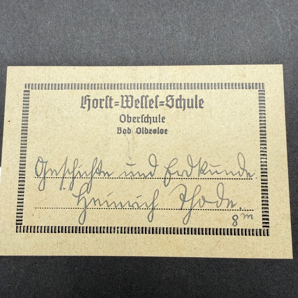 Original WWII German Horst-Wessel-Schule Bad Oldesloe School Notebooks