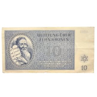 Original WWII German Jewish Ghetto/Camp Theresienstadt 10 Kronen banknote