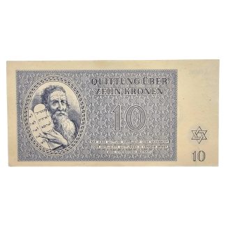 Original WWII German Jewish Ghetto/Camp Theresienstadt 10 Kronen banknote