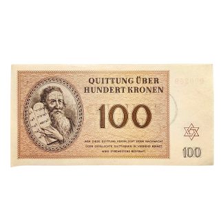Original WWII German Jewish Ghetto/Camp Theresienstadt 100 Kronen banknote