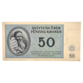 Original WWII German Jewish Ghetto/Camp Theresienstadt 50 Kronen banknote