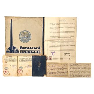 Original WWII German Kriegsmarine Blum family grouping with 7 May 1945 travel permit, Feldpost M 29680, POW correspondence and naval prayer book.