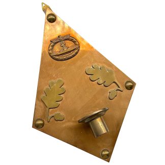 Original WWII German Kriegsmarine U-boat wall candle holder with submarine badge eagle oak leaves German Navy militaria collectible
