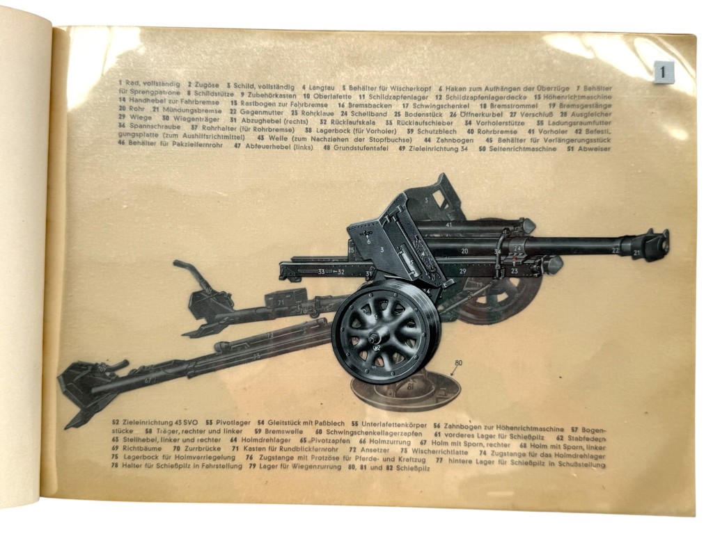 Original WWII German Leichte Feld-Haubitze 18/40 Transart Technical Training Book D 2021/2