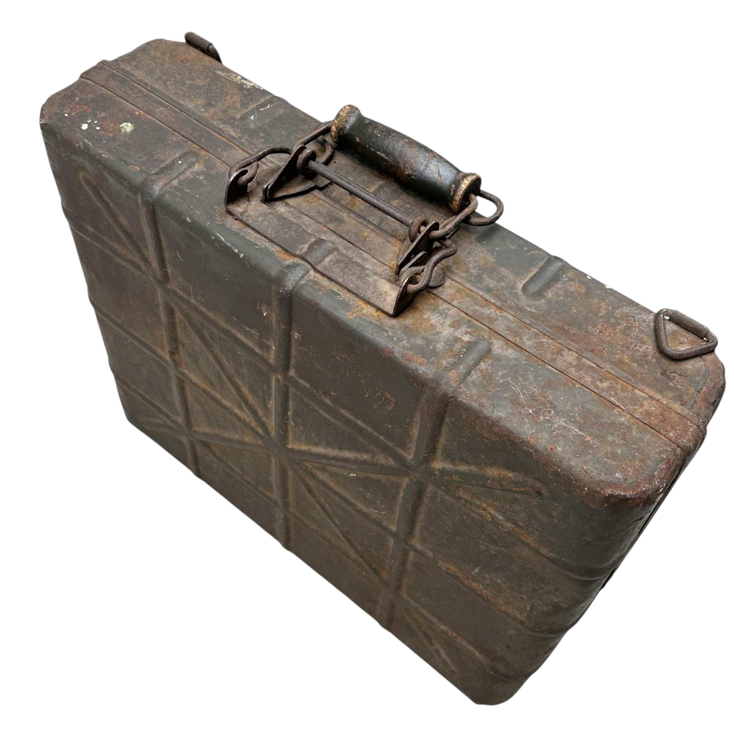 Original WWII German M24 Stielhandgranate transport case Stielhandgranatenkoffer Wehrmacht with original green paint Second World War.