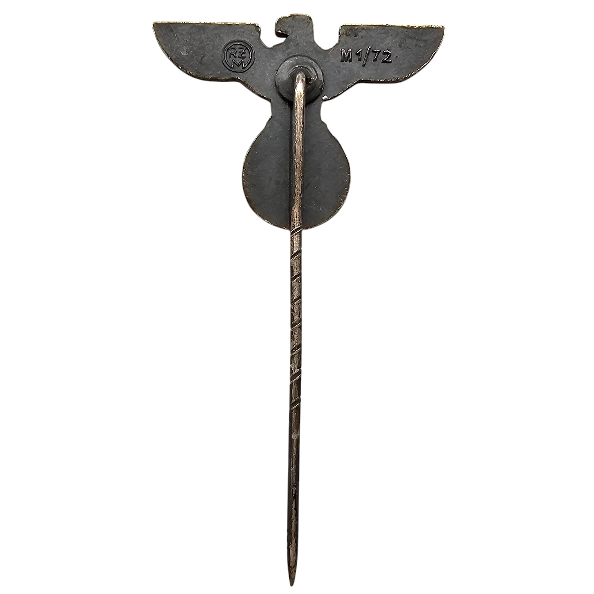 Original WWII German NSDAP Political Eagle Lapel Pin by Fritz Zimmermann RZM M1/72