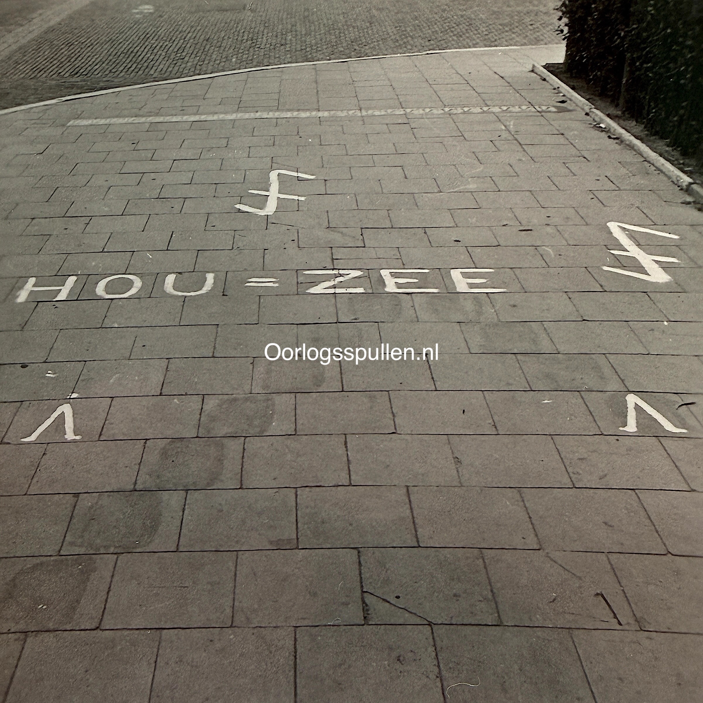 Original WWII German Photo NSB Street Markings The Hague July 1941