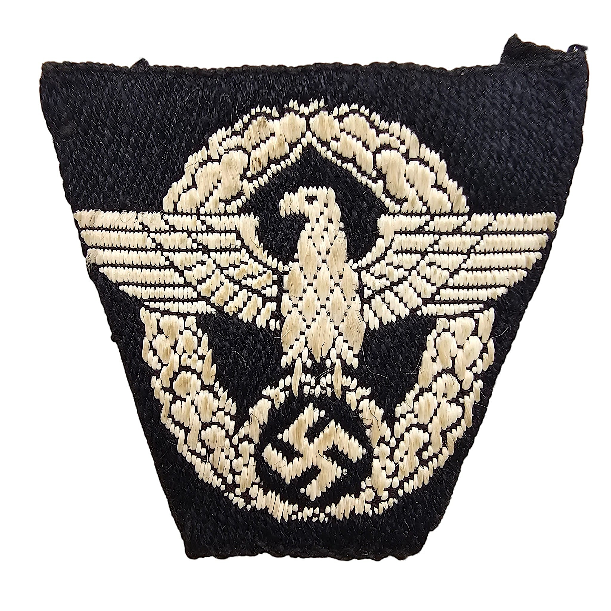 Original WWII German Polizei NCO M43 overseas cap insignia embroidered Police eagle Mützenabzeichen Ordnungspolizei uniform badge.